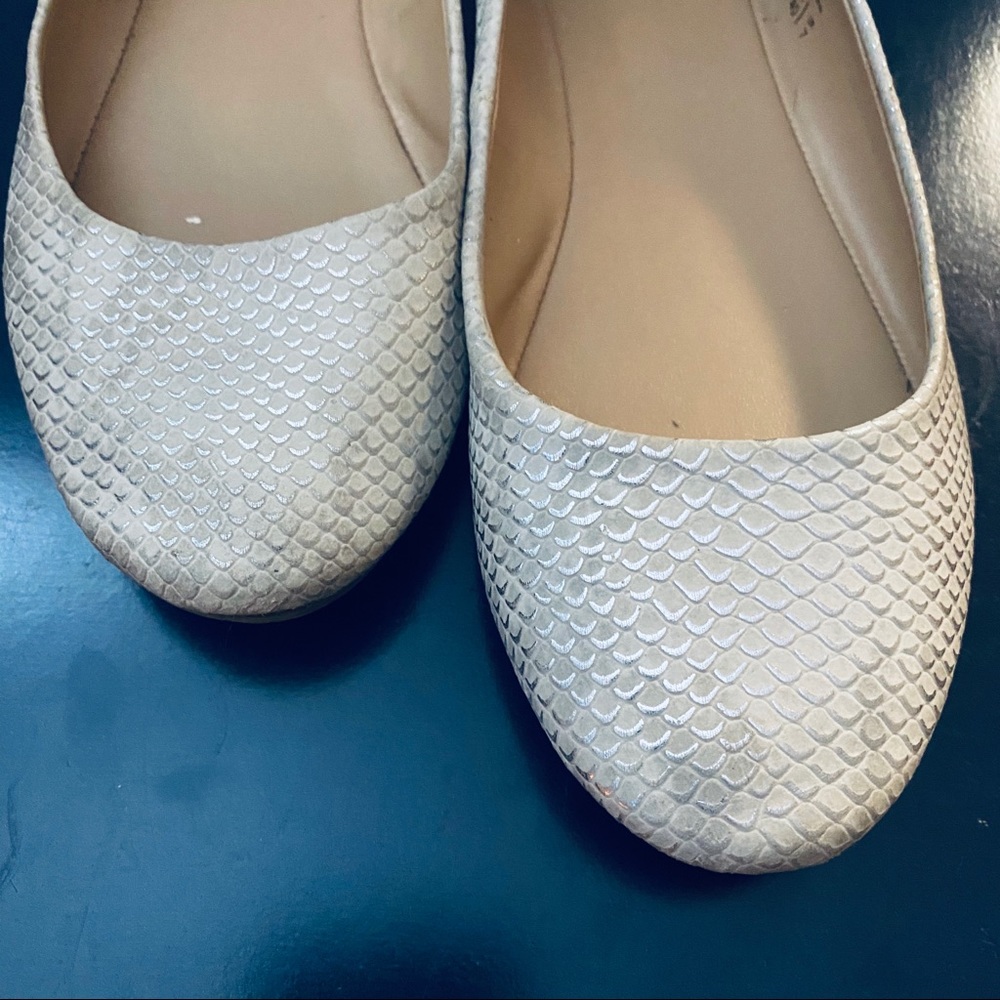 Mix No. 6 Faux Silver Snakeskin Flats✨